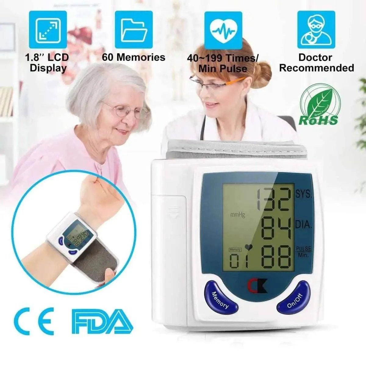 Digital Wrist Blood Pressure Monitor DailySale Default Title Default Title-