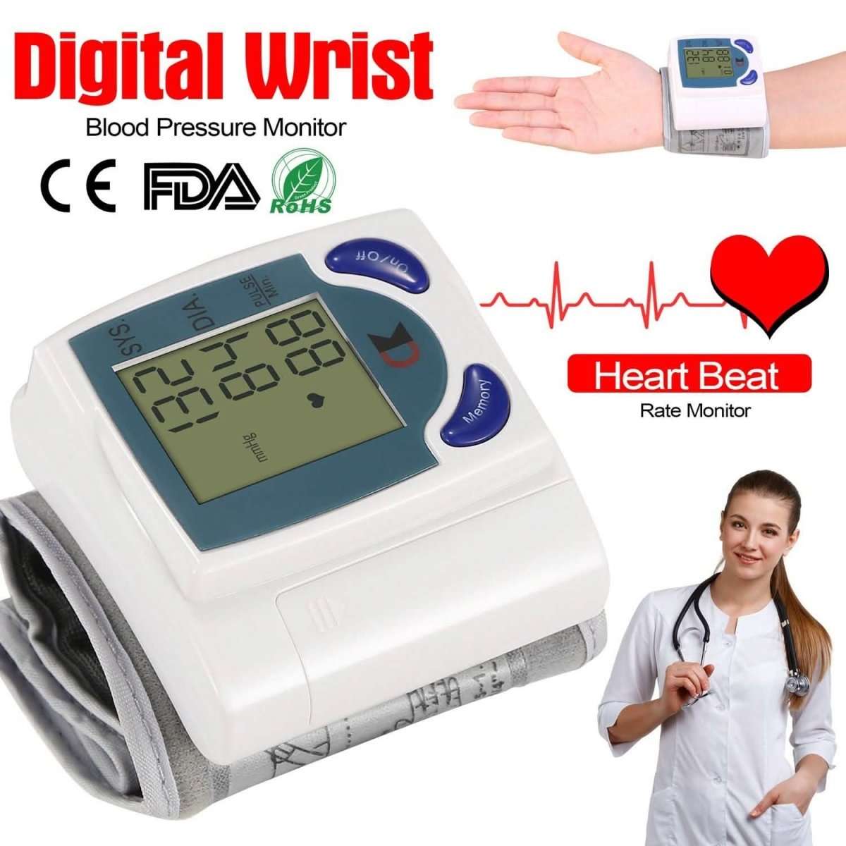 Digital Wrist Blood Pressure Monitor Cartsfy Inc.