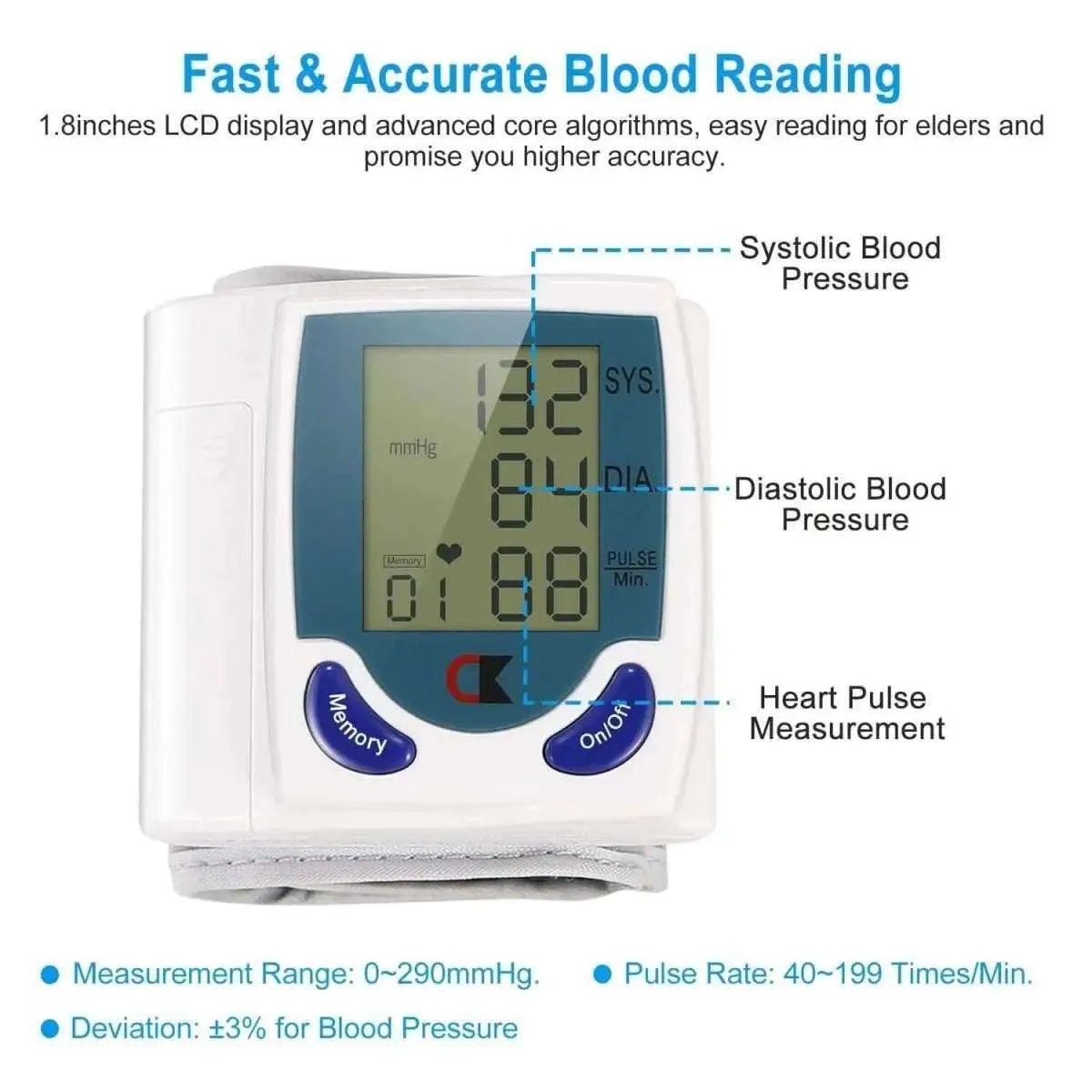Digital Wrist Blood Pressure Monitor DailySale Default Title Default Title-