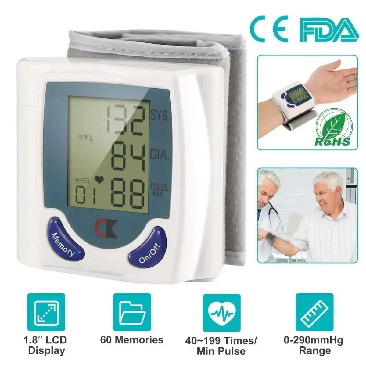 Digital Wrist Blood Pressure Monitor DailySale Default Title Default Title-