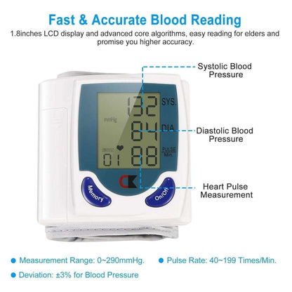 Digital Wrist Blood Pressure Monitor Cartsfy Inc.