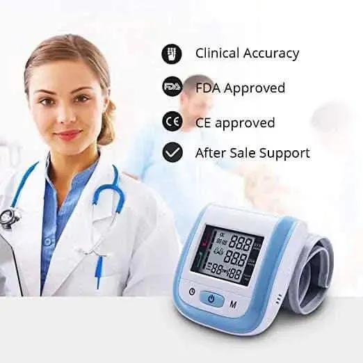 Digital Wrist Blood Pressure Monitor Heart Rate Pulse Meter Measure DailySale Gray Blue Gray-Blue-