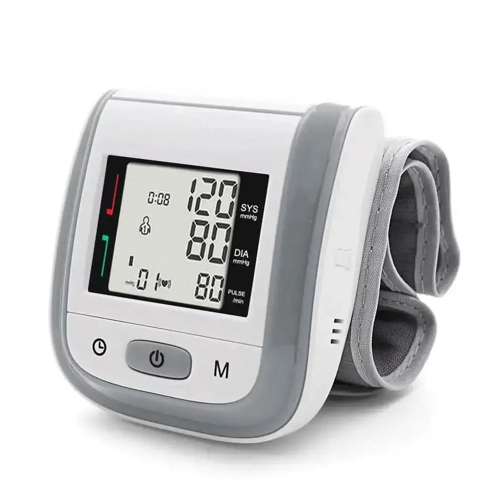 Digital Wrist Blood Pressure Monitor Heart Rate Pulse Meter Measure DailySale Gray Blue Gray-Blue-