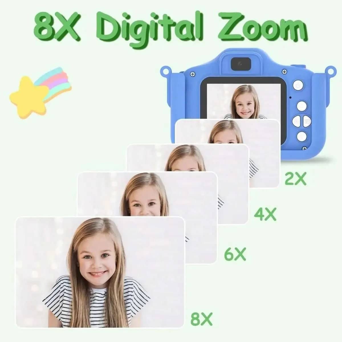 Dinosaur Kids Selfie 48MP 1080P HD Cartoon Digital Camera DailySale Blue Pink Blue-Pink-
