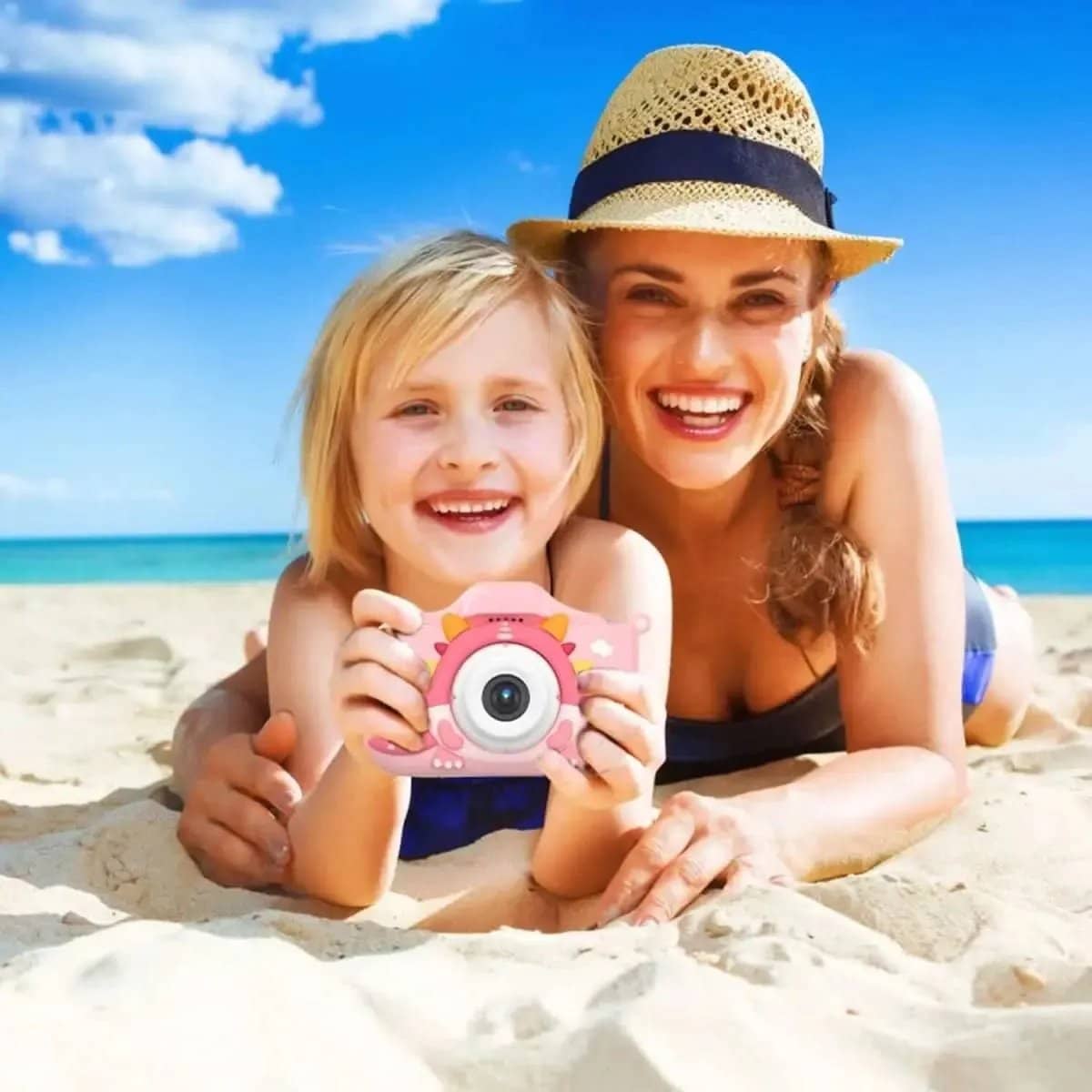 Dinosaur Kids Selfie 48MP 1080P HD Cartoon Digital Camera DailySale Blue Pink Blue-Pink-