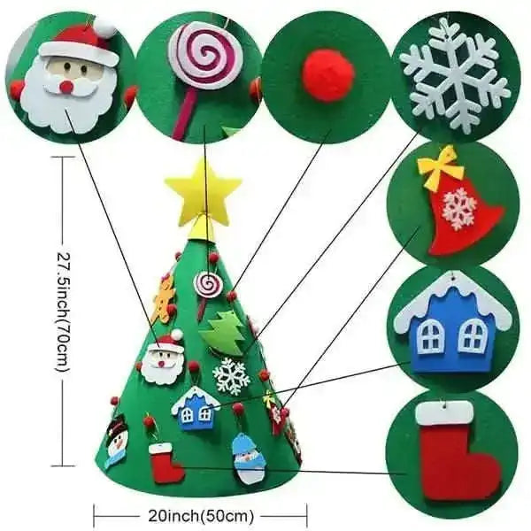 DIY 3D Felt Christmas Tree Upgraded Toddler Christmas Tree Cartsfy Inc.