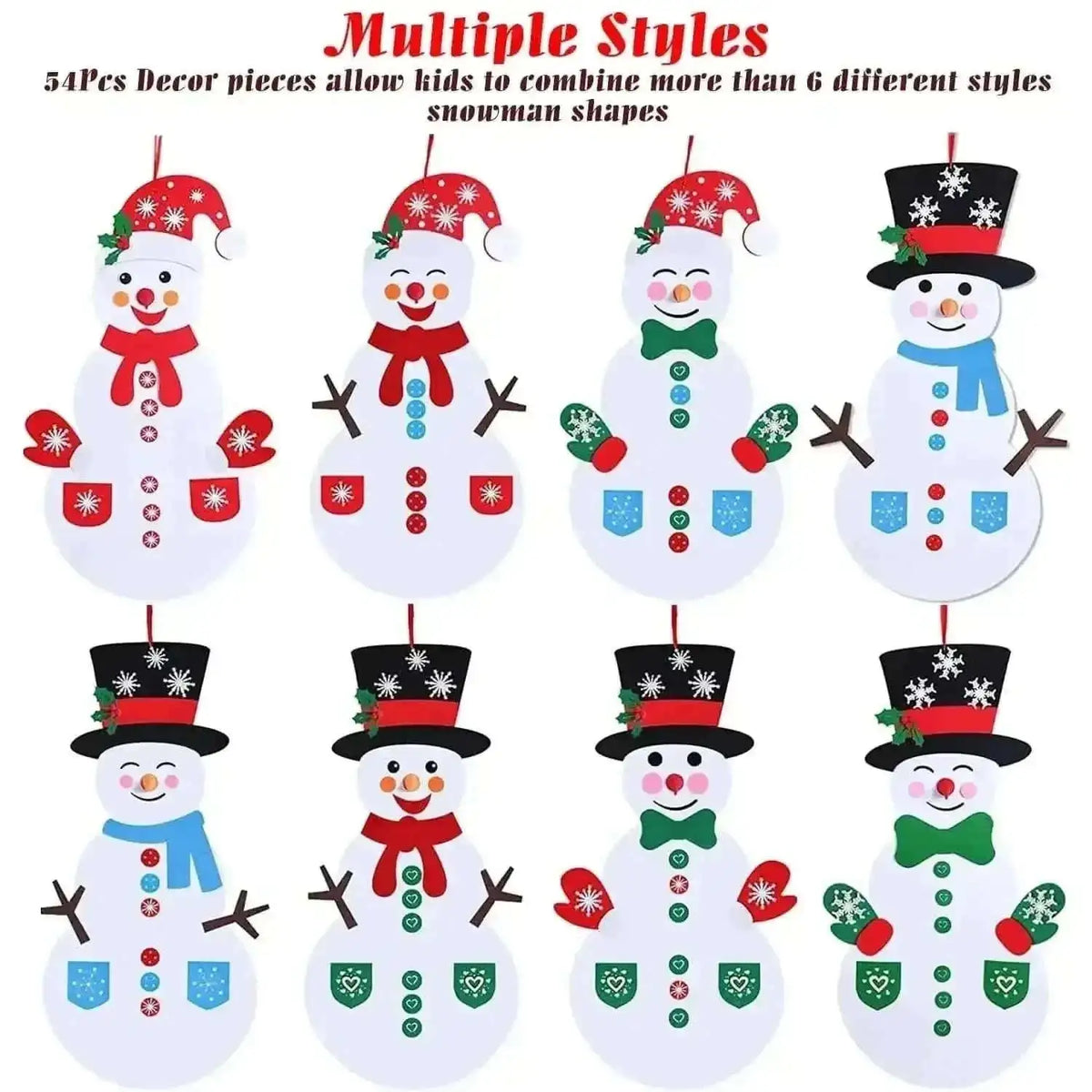 DIY Felt Christmas Hanging Decorations Kits with 54 Detachable Ornaments Cartsfy Inc.