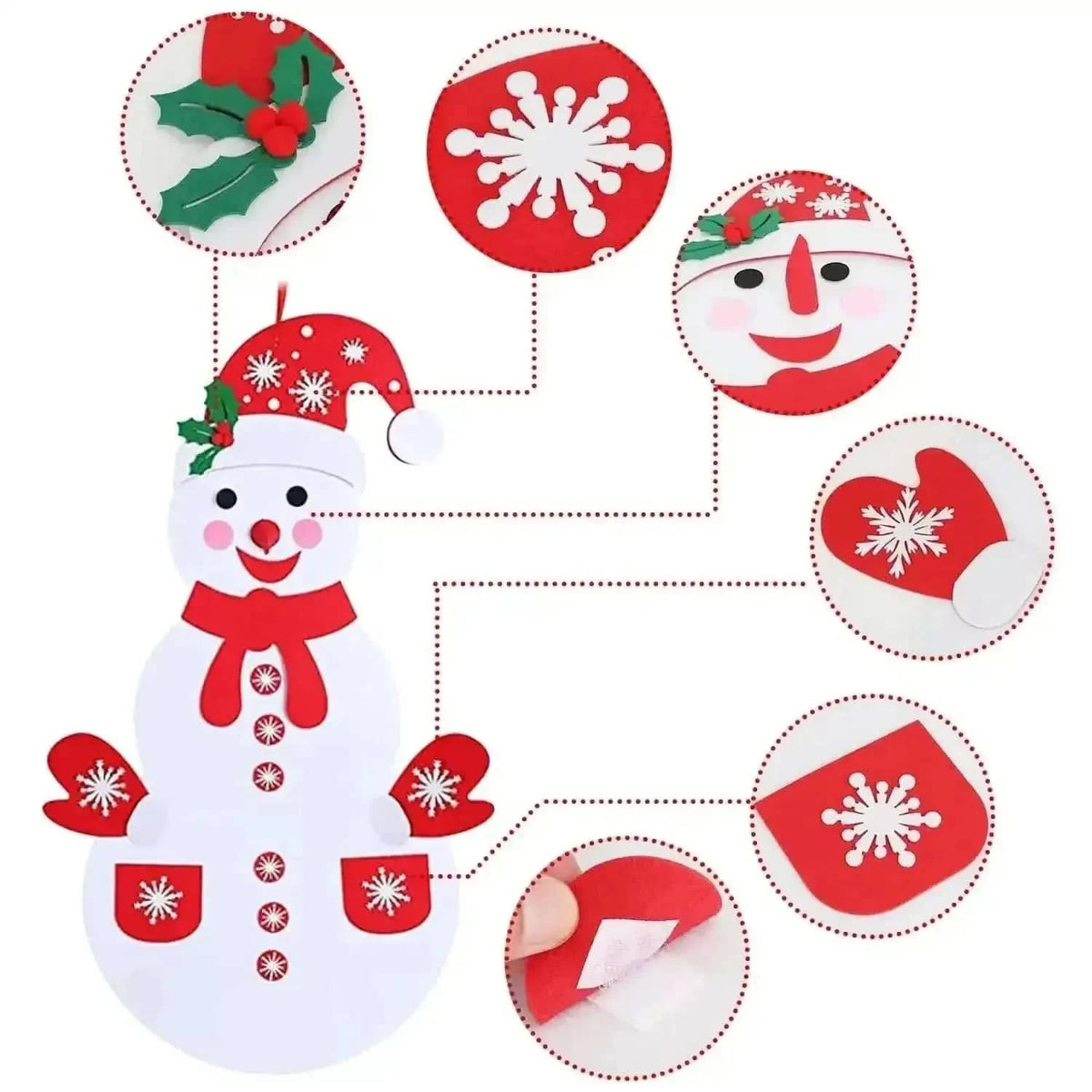 DIY Felt Christmas Hanging Decorations Kits with 54 Piece Detachable Ornaments Cartsfy Inc.