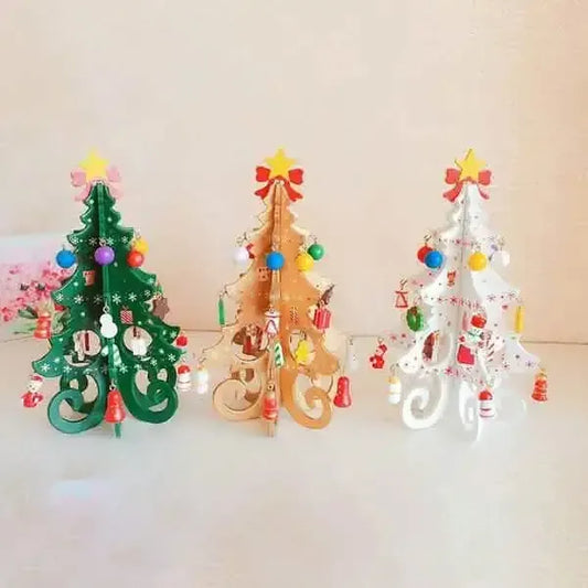 DIY Stereo Wooden Christmas Tree - Christmas Decoration Ornaments DailySale Green White Yellow Green-White-Yellow-