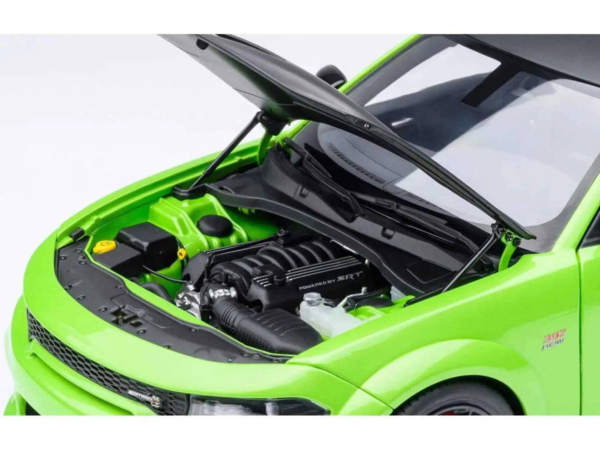 Dodge Charger Scat Pack Widebody Sublime Green with Matt Black Hood and Top 1/18 Model Car by Autoart Miniature Motors Default Title Default Title-