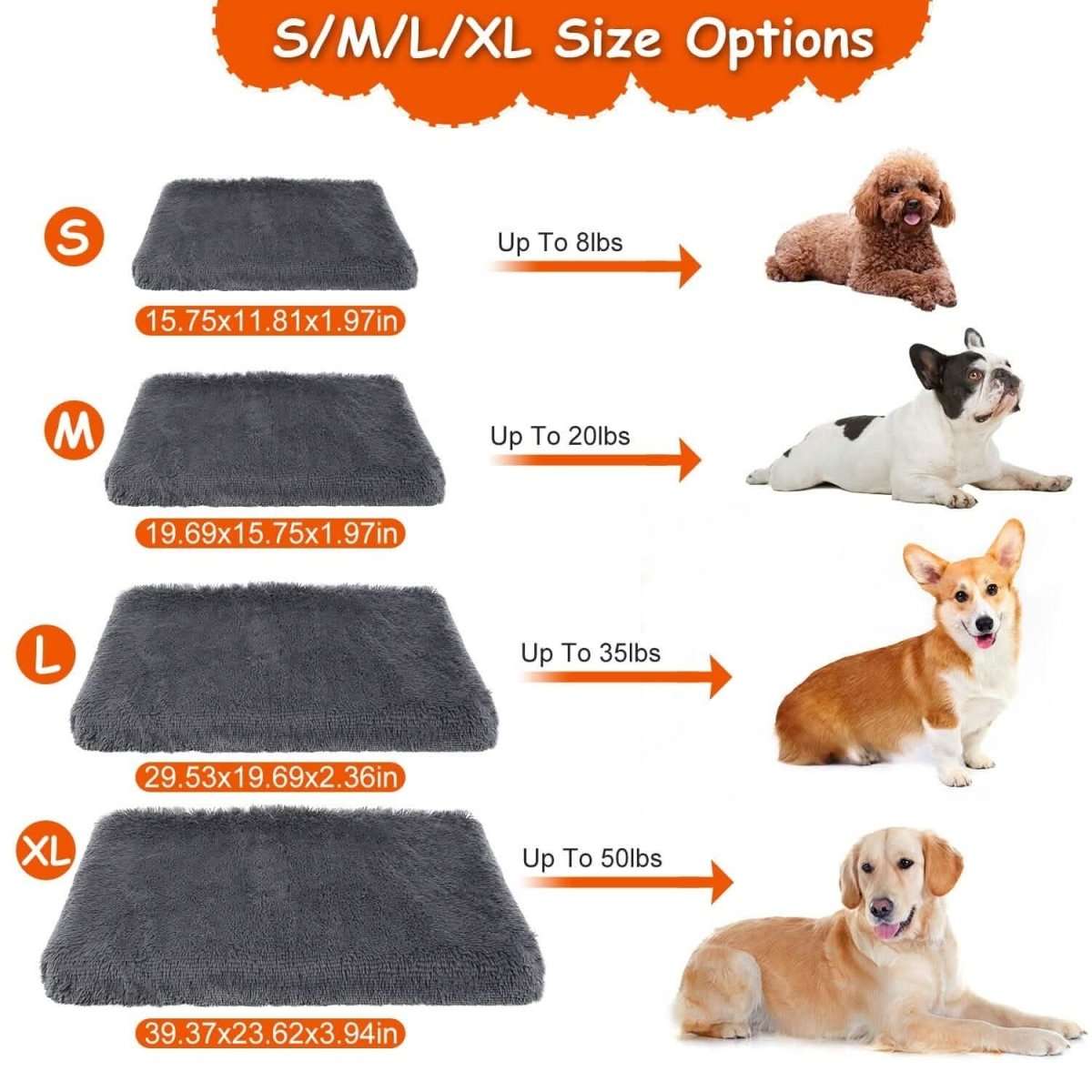 Dog Bed Soft Plush Cushion Cozy Warm Pet Crate Mat Dog Carpet Cartsfy Inc.