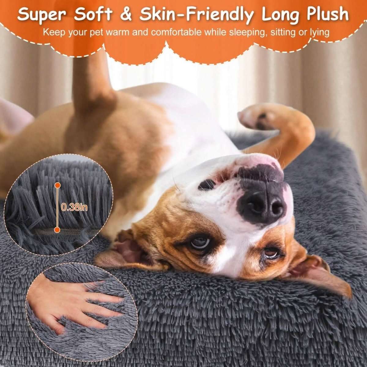 Dog Bed Soft Plush Cushion Cozy Warm Pet Crate Mat Dog Carpet Cartsfy Inc.