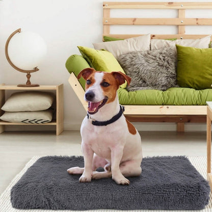 Dog Bed Soft Plush Cushion Cozy Warm Pet Crate Mat Dog Carpet - Cartsfy Inc.