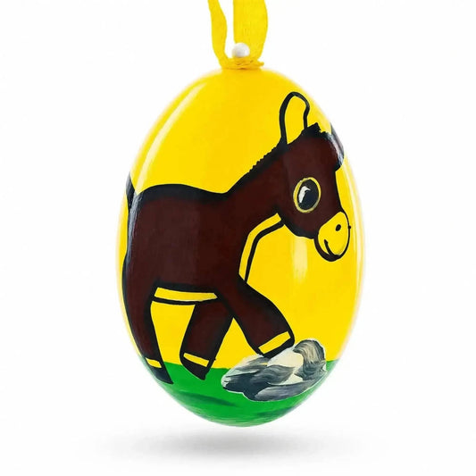 Donkey Wooden Christmas Ornament 3 Inches Cartsfy Inc.