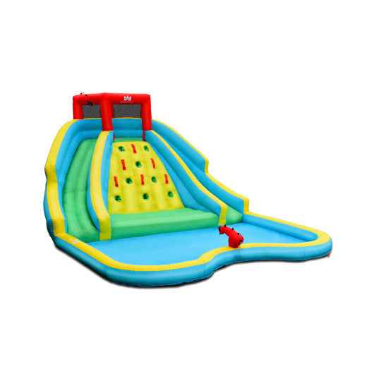 Double Side Inflatable Water Slide Park with Climbing Wall for Outdoor Without Blower Cartsfy Inc.