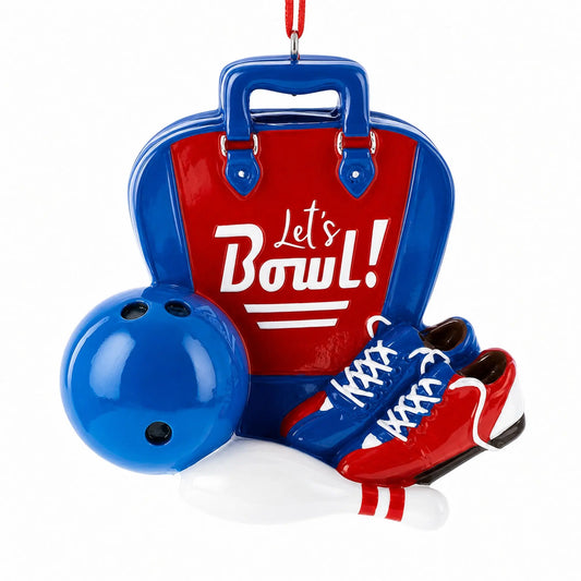 Let’s Bowl! Bowling Bag with Shoes and Ball Resin Christmas Ornament BestPysanky Default Title Default Title-