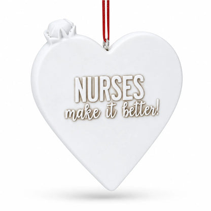 Best Nurse Ever Heart with Medical Tools Resin Christmas Ornament