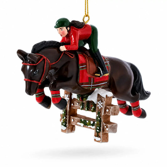 Equestrian Horse Jumper Rider Resin Christmas Ornament BestPysanky Default Title Default Title-