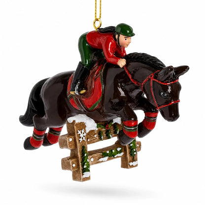 Equestrian Horse Jumper Rider Resin Christmas Ornament