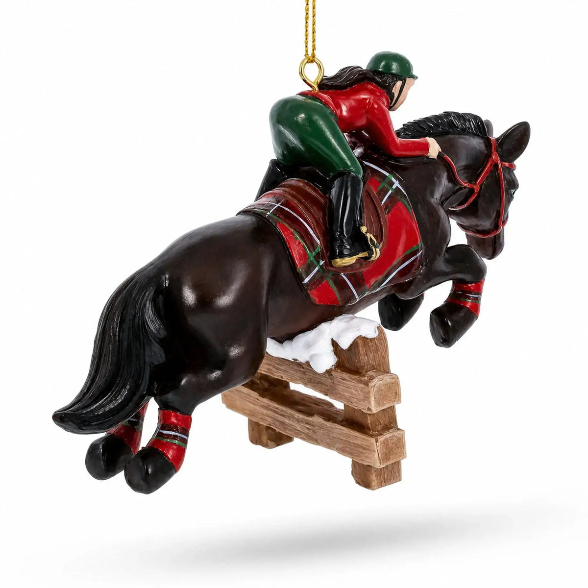 Equestrian Horse Jumper Rider Resin Christmas Ornament