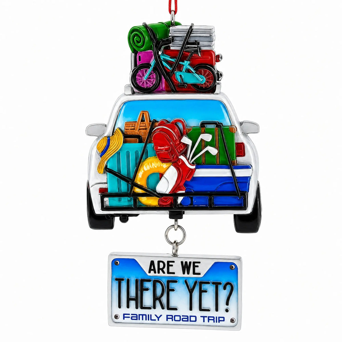 Are We There Yet Family Vacation Road Trip Resin Christmas Ornament