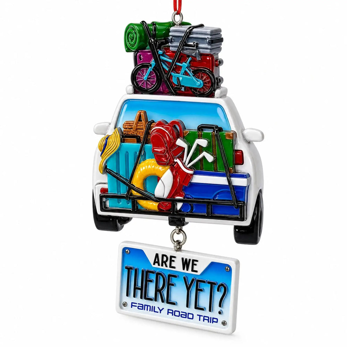 Are We There Yet Family Vacation Road Trip Resin Christmas Ornament