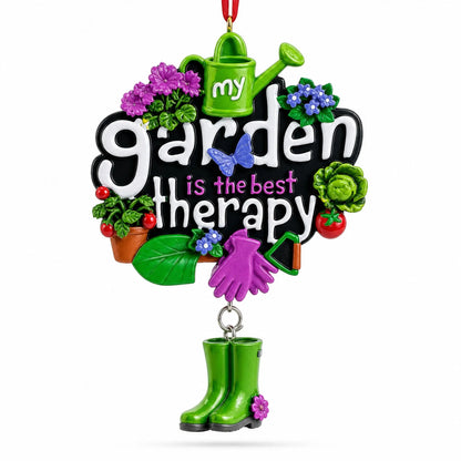 My Garden is the Best Therapy Resin Christmas Ornament