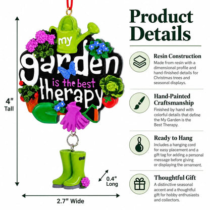 My Garden is the Best Therapy Resin Christmas Ornament