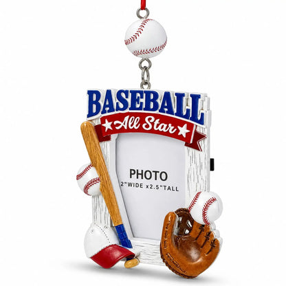 Baseball All Star Sports Photo Frame Resin Christmas Ornament