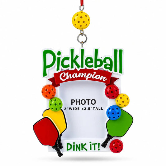 Pickleball Champion Photo Frame Resin Christmas Ornament BestPysanky Default Title Default Title-