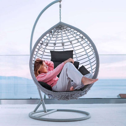 Egg Chair Hanging Basket Seat Cushion with Headrest Cartsfy Inc.