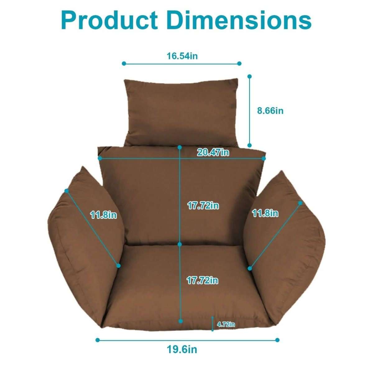 Egg Chair Hanging Basket Seat Cushion with Headrest Cartsfy Inc.