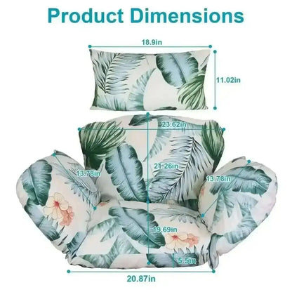 Egg Chair Hanging Basket Seat Soft Cushion with Headrest Cartsfy Inc.