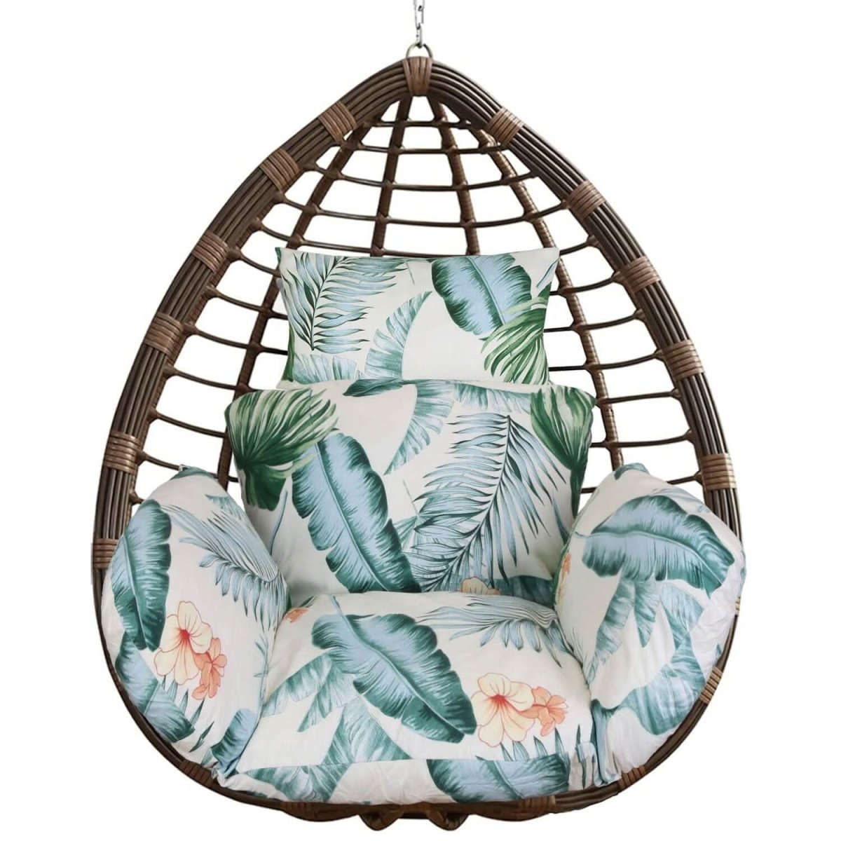 Egg Chair Hanging Basket Seat Soft Cushion with Headrest Cartsfy Inc.