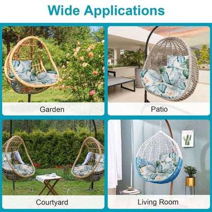 Egg Chair Hanging Basket Seat Soft Cushion with Headrest Cartsfy Inc.