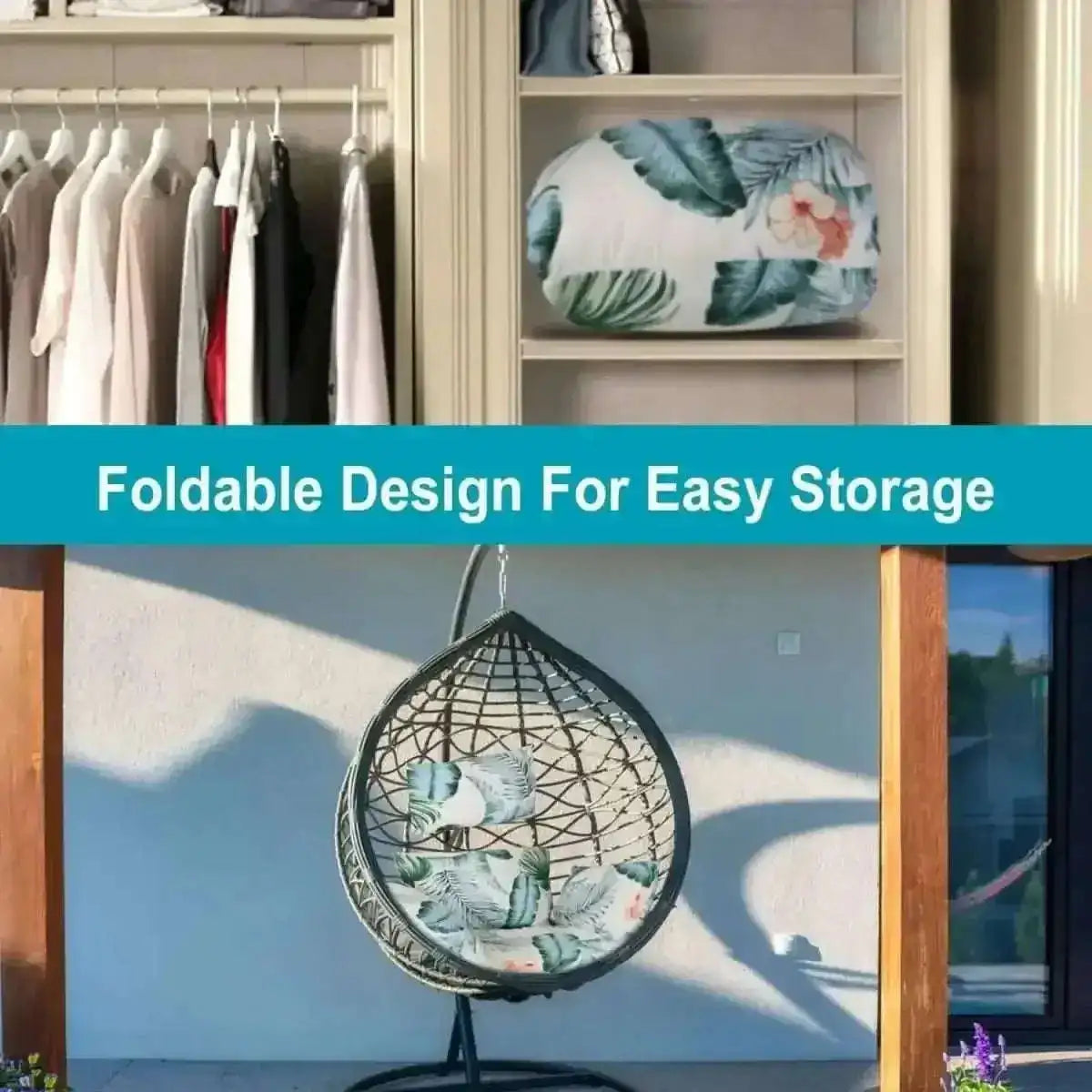 Egg Chair Hanging Basket Seat Soft Cushion with Headrest Cartsfy Inc.