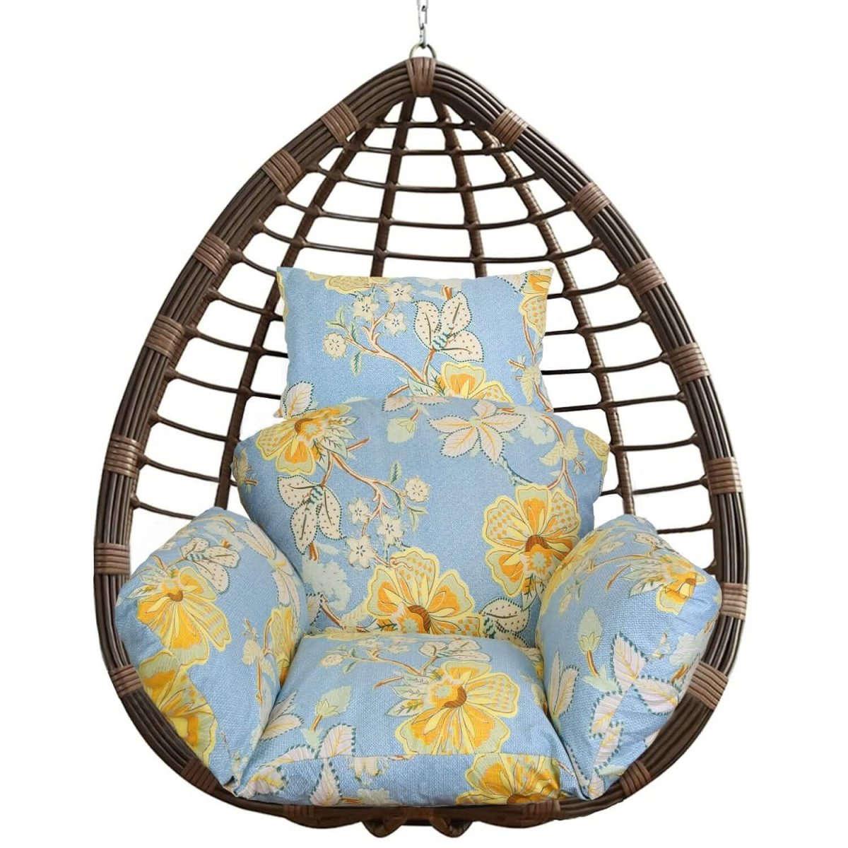 Egg Chair Hanging Basket Seat Soft Cushion with Headrest Cartsfy Inc.
