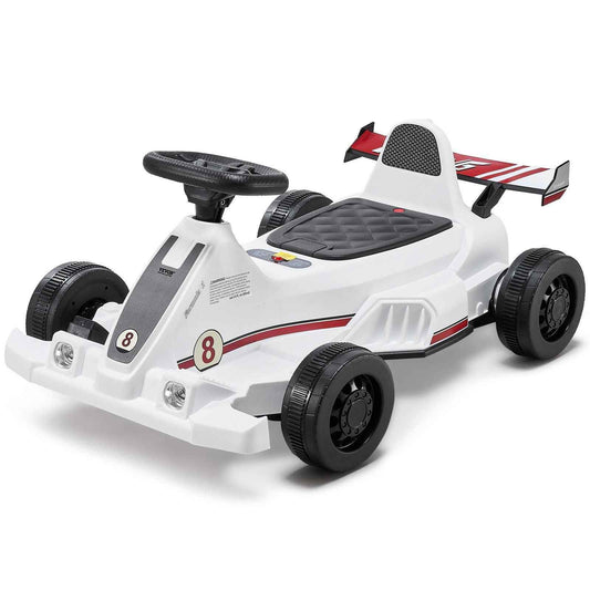 Electric Go Kart 6V Drift Go Cart for Kids Ages 2+ Strong Motor White Cartsfy Inc.