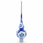 Elegant Cobalt Bloom Glass Christmas Tree Topper with Glittering Accents - 11 Inches Cartsfy Inc.