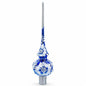 Elegant Cobalt Bloom with Glittering Accents Glass Christmas Tree Topper 11 Inches Cartsfy Inc.
