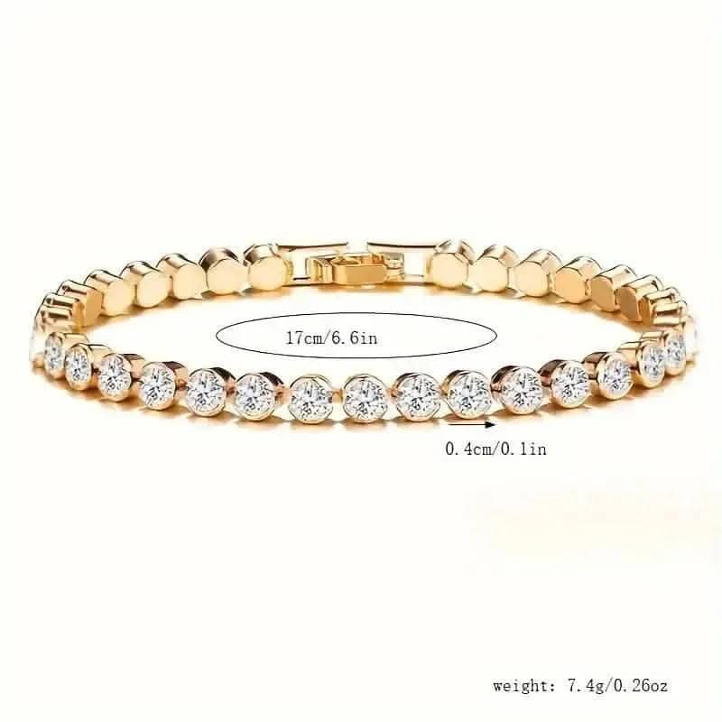 Elegant Rhinestone Tennis Bracelet - Timeless Sparkle for Every Occasion DailySale Gold Silver Gold-Silver-