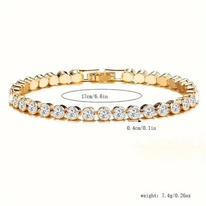 Elegant Rhinestone Tennis Bracelet - Timeless Sparkle for Every Occasion DailySale Gold Silver Gold-Silver-