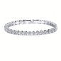 Silver-tone rhinestone tennis bracelet with round stones and box clasp