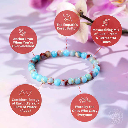 Empath’s Shield – Aqua Terra Jasper Bracelet | 6mm - Cartsfy Inc.