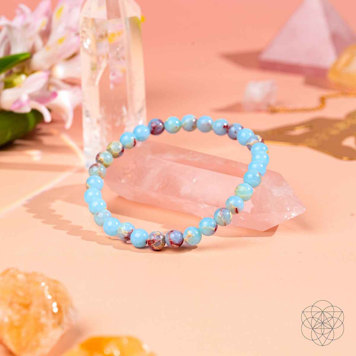 Empath’s Shield – Aqua Terra Jasper Bracelet | 6mm - Cartsfy Inc.