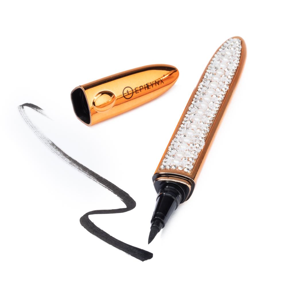 Waterproof eyeliner tube with glitter tip and loose false lash strip