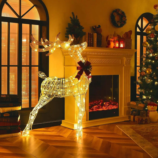 Lighted Standing Reindeer with Stakes for Christmas Decoration DirectDeals Default Title Default Title-