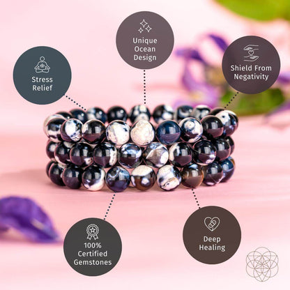 Exotic Orca Agate Bracelet of Deep Healing - Cartsfy Inc.
