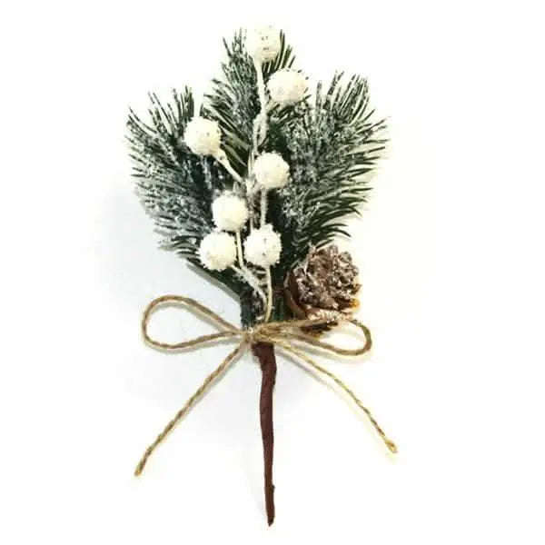 Fake Snow Frost Pine Branch Cone Berry Holly Christmas Tree Christmas Ornament Cartsfy Inc.
