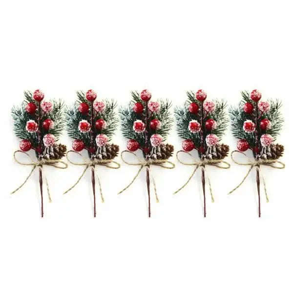 Fake Snow Frost Pine Branch Cone Berry Holly Christmas Tree Christmas Ornament Cartsfy Inc.